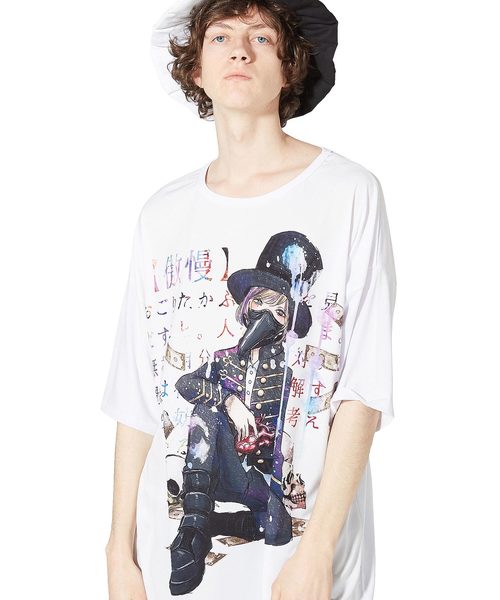 アンコロック Tシャツ 前後リアル中二版天使(俊)と悪魔(凌)シャツ襟Tシャツ