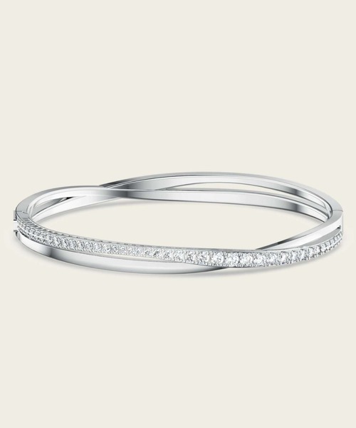 【SWAROVSKI】 Hyperbola ブレスレット Hyperbola バングル, インフィニティ, ホワイト, ロジウム