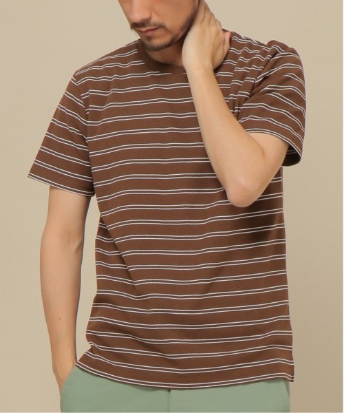 IKKA LOUNGE tシャツ ミラノリブボーダークールネックT メンズ