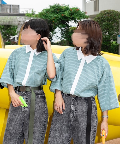 シャツ ブラウス ストライプクレリックシャツ ユニセックス Zozotown Yahoo 店 通販 Yahoo ショッピング