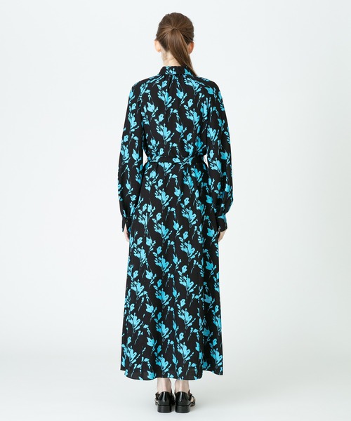 hazallureville /ツートンフラワーシャツワンピース ツートンフラワーシャツワンピース | allureville (Women