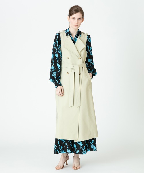 allureville ワンピース ツートンフラワーシャツワンピース