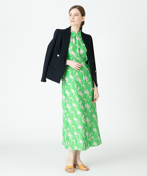 allureville ワンピース ツートンフラワーシャツワンピース