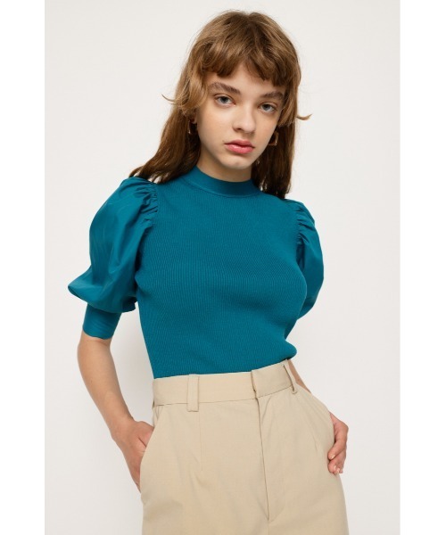 SLY（スライ） ニット BACK RIBBON DOCKING KNIT TOPS バックリボン ドッキング ニット トップス ...