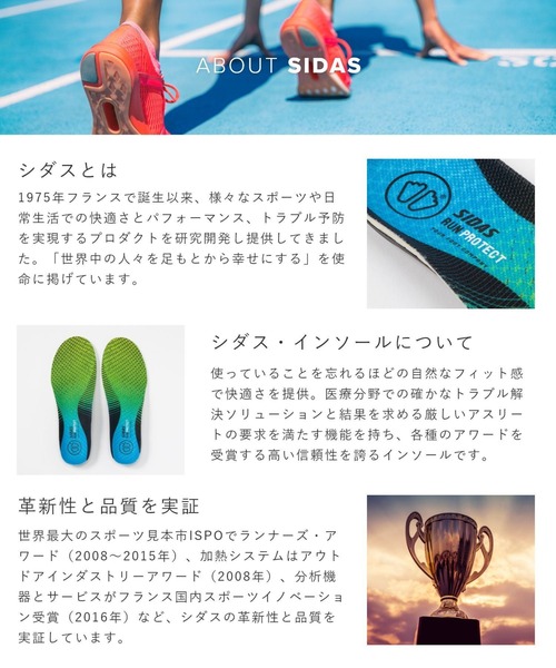 SIDAS（シダス） インソール SIDAS RUN 3D PROTECT INSOLE ラン