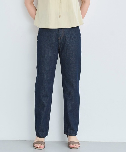 【週末限定価格】 jeansハイライズルーズ　ストレートデニム　夏 ジーンズ デニム デニムパンツ 「程よいルーズ感と履き心地に