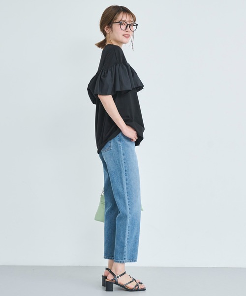 【週末限定価格】 jeansハイライズルーズ　ストレートデニム　夏 ジーンズ デニム デニムパンツ 「程よいルーズ感と履き心地に