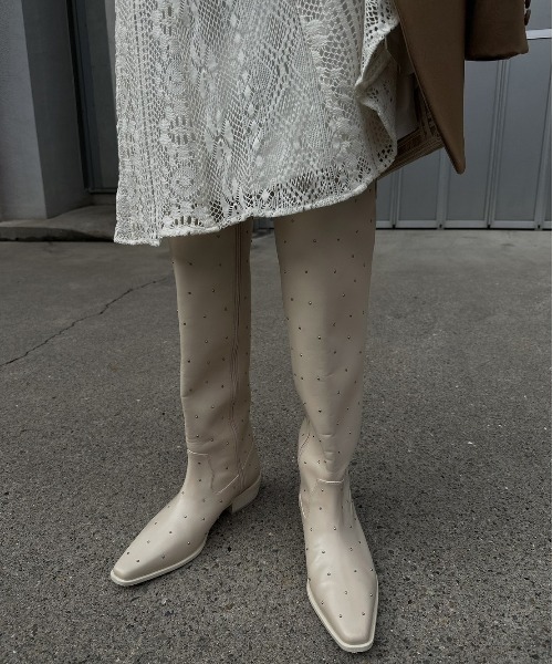 Ameri（アメリ） ブーツ WESTERN STUDS LONG BOOTS レディース