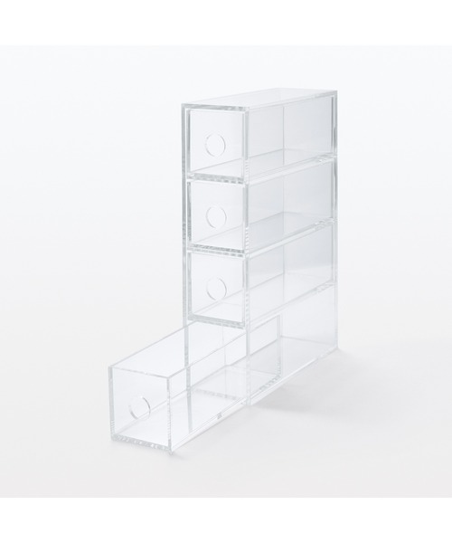 【美品】無印良品 コレクションBOX×2個、メガネ・小物ケース、小物ラック 無印良品（MUJI） 収納 アクリルメガネ・小物ケース 約幅6．7×奥行