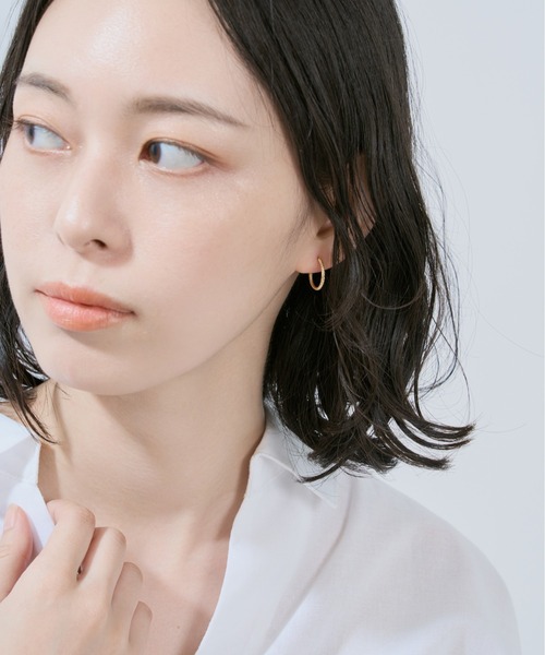 ピアス K18 フープ ピアス レディース メンズの画像