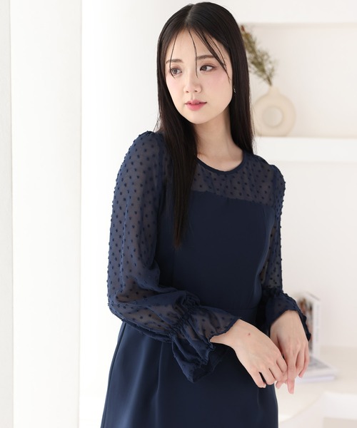 PourVous（プールヴー） ドレス フロッキードット パーティードレス