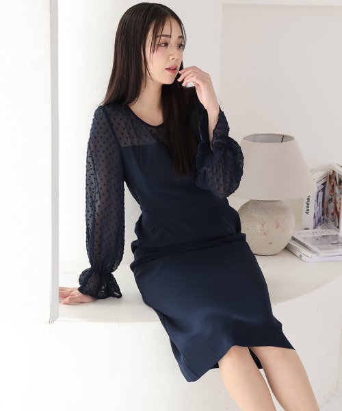 PourVous（プールヴー） ドレス フロッキードット パーティードレス