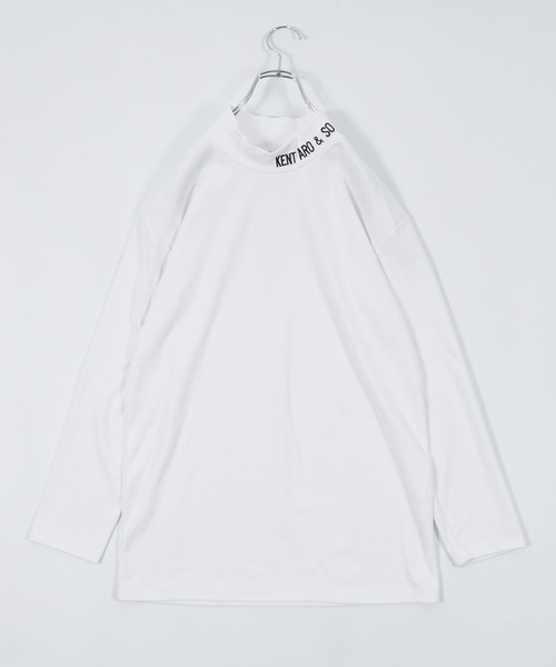 ロゴ刺繍入りモックネックロンT tシャツ 「unisex」ロゴ刺繍 モックネック ロンTee / Logo