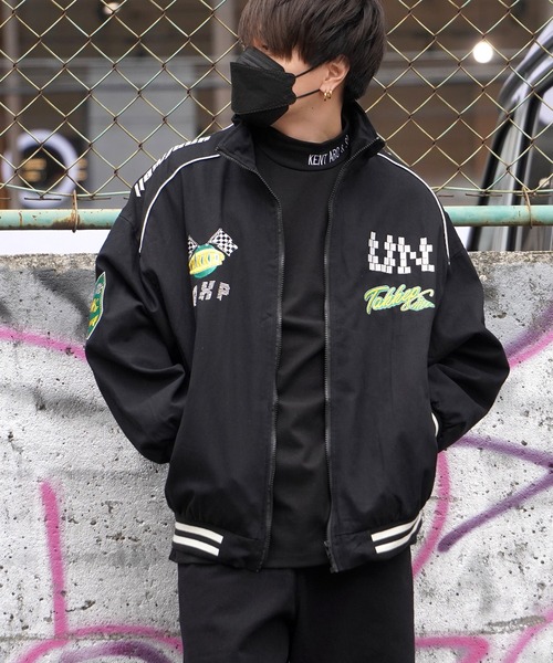 ロゴ刺繍入りモックネックロンT tシャツ 「unisex」ロゴ刺繍 モックネック ロンTee / Logo
