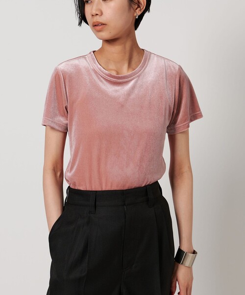 tシャツ 「SLOW/一部店舗限定」半袖 ベロア TEE レディース 23区 tシャツ 「SLOW/一部店舗限定」半袖 ベロア TEE レディース
