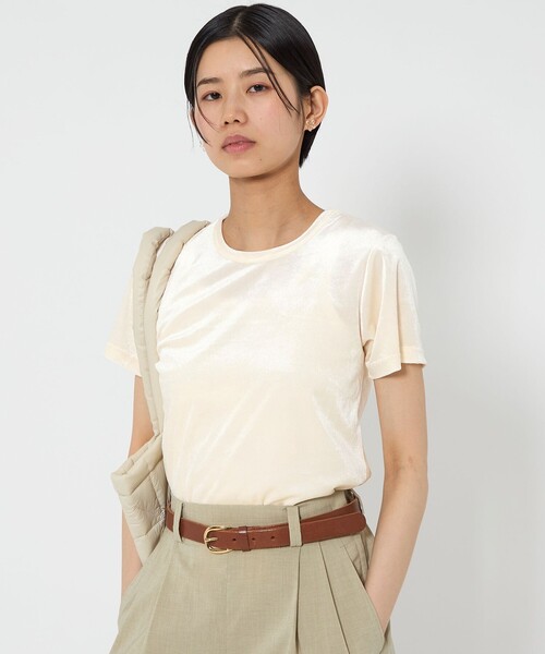 tシャツ ベロア コンパクト ショートスリーブTシャツ レディース BEAUTY&YOUTH UNITED ARROWS｜ベロア コンパクト ショート