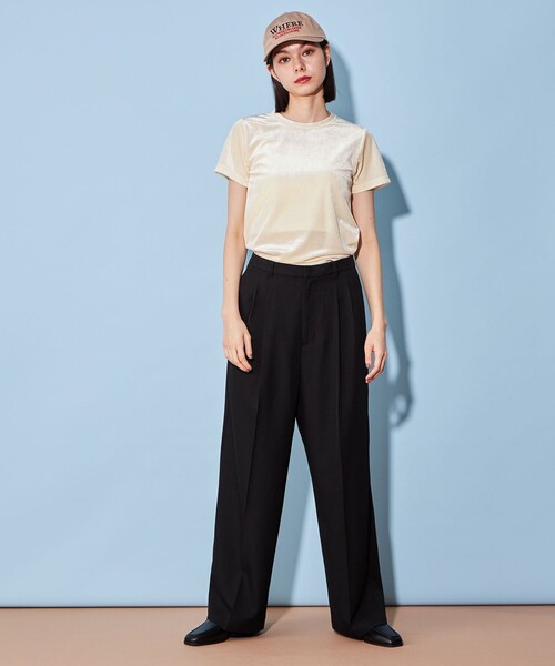 CITEN tシャツ 「CITEN」ベロア コンパクト Tシャツ レディース