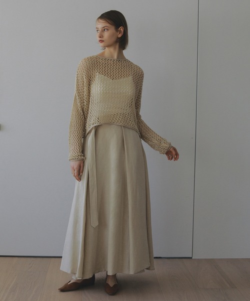 MANOF（マノフ） スカート BELTED TUCK FLARE SKIRT : ZOZOTOWN Yahoo