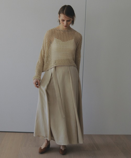 MANOF（マノフ） スカート BELTED TUCK FLARE SKIRT : ZOZOTOWN Yahoo