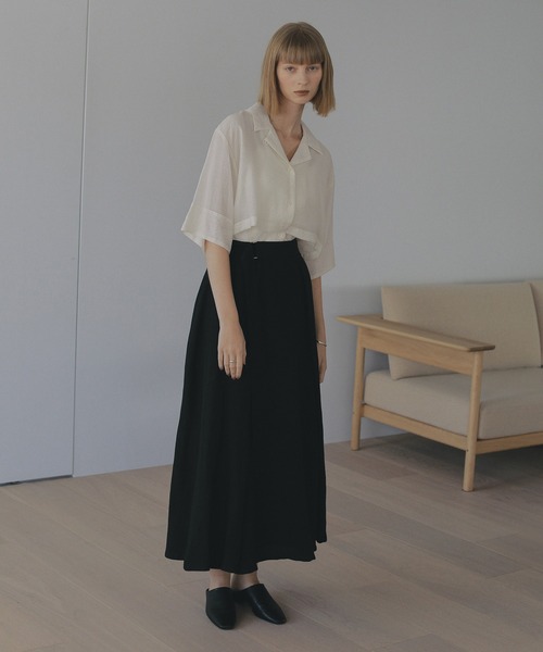 MANOF（マノフ） スカート BELTED TUCK FLARE SKIRT : ZOZOTOWN Yahoo