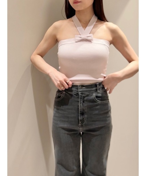SNIDEL ボレロセットホルターニットプルオーバー ピンク