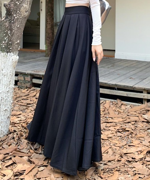 deux amour スカート タックボリュームロングスカート : ZOZOTOWN