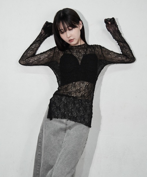 PELLICULE アイボリー レーストップス 新品未使用品！ lace deco tops｜PELLICULE | ぺリキュール
