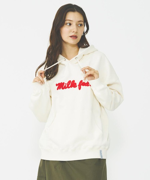 パーカー スウェット ミルクフェド MILKFED ICING LOGO BASIC SWEAT HOODIE レディース フーディ 秋 冬 MILKFED. パーカー ICING LOGO BASIC SWEAT HOODIE レディース