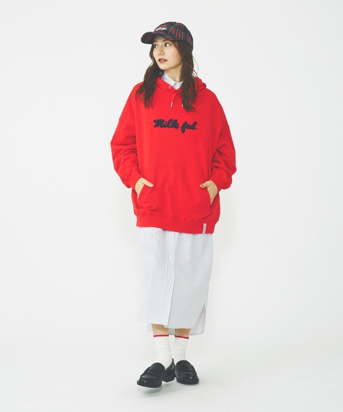 パーカー スウェット ミルクフェド MILKFED ICING LOGO BASIC SWEAT HOODIE レディース フーディ 秋 冬 MILKFED. パーカー ICING LOGO BASIC SWEAT HOODIE レディース