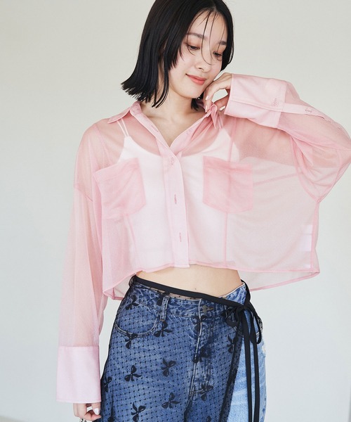 クロップドシアーシャツ ROPE' PICNIC｜クロップドシアーシャツ | Rakuten Fashion(楽天