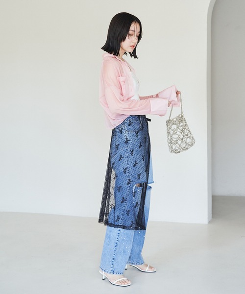 VIS ブラウス シャツ シアークロップドシャツ レディース
