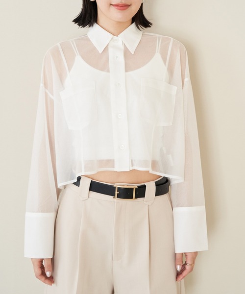 ブラウス シャツ クロップドシャツ（セットアップ可） レディース ブラウス シャツ ベーシックカラークロップドシャツ レディース