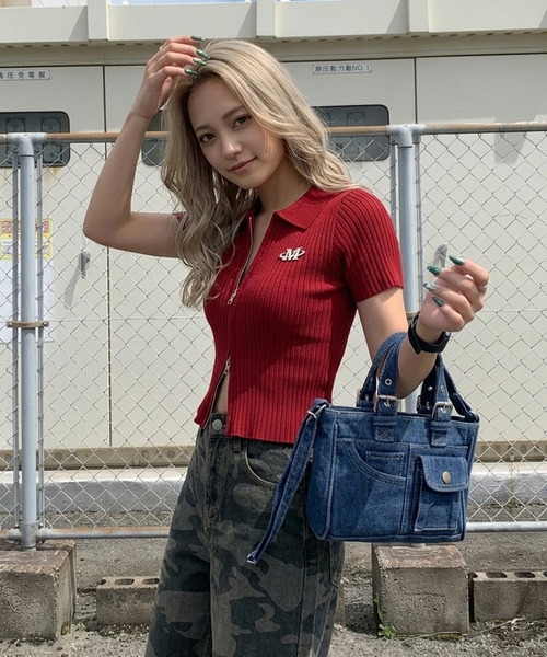 non-hedge（ノンヘッジ） ポロシャツ ポロ プレート付ダブルジップ