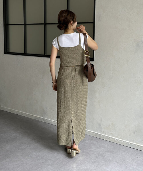 お洋服セット Thevon（ゼヴォン） オールインワン ジャガードビスチェセットアップ