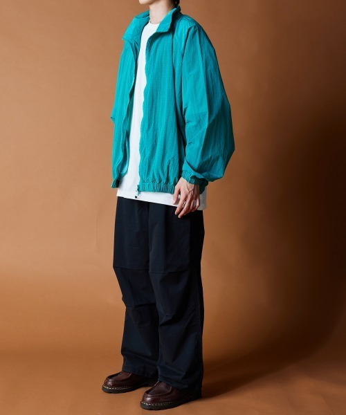 R. ナイロンジャケット : Loose Sunshade Stand Jacket メンズ