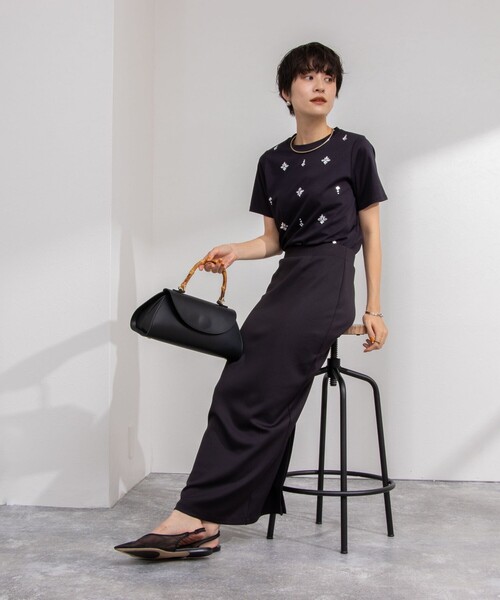 NOLLEY'S tシャツ ビジューTシャツ レディース : ZOZOTOWN Yahoo