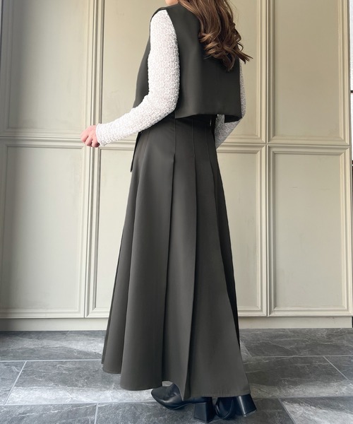 JUNOAH（ジュノア） セットアップ サイドベルトショートベスト＋