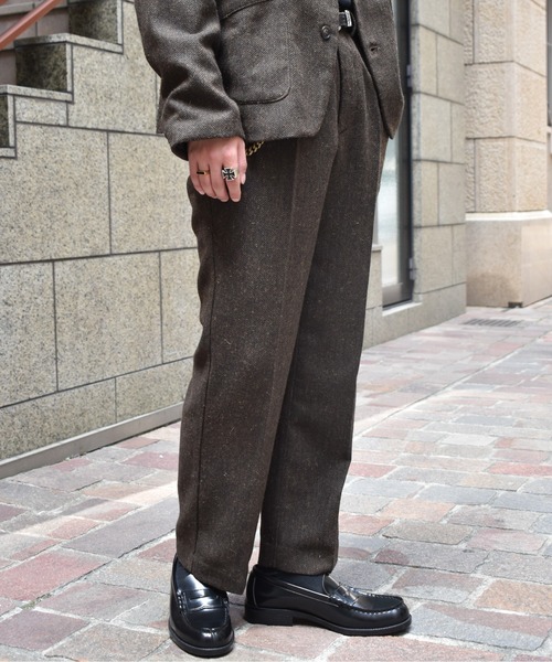 Noen（ノエン） スラックス シンチバックツイードスラックス