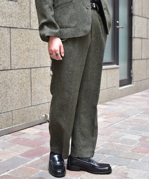 Noen（ノエン） スラックス シンチバックツイードスラックス