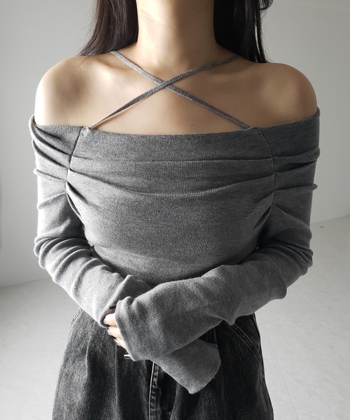 me+em select（ミームセレクト） ニット セーター 「 3WAY 」クロス