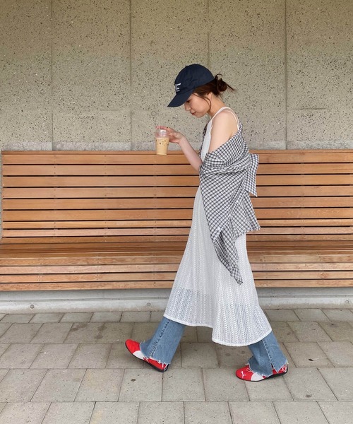 ブラウス シャツ チェックルーズシャツ(kiharu select) / チェックシャツ シアーシャツ シアートップス シースルー メンズライク 長袖 チェックルーズシャツ(kiharu select) / チェックシャツ シアー
