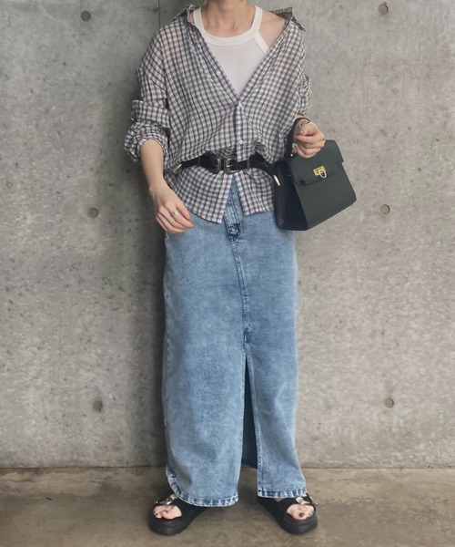 I-SOOK（アイスー） ブラウス シャツ チェックルーズシャツ(kiharu