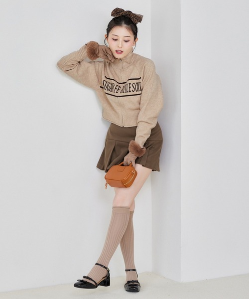 レディース　ジップアップニットセーター　ジップセーター one after another NICE CLAUP ニット セーター ジップアップ