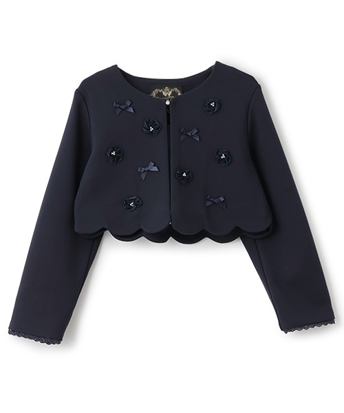 mezzo piano フォーマル 発表会 卒園式 入学式 花モチーフ裾スカラップ