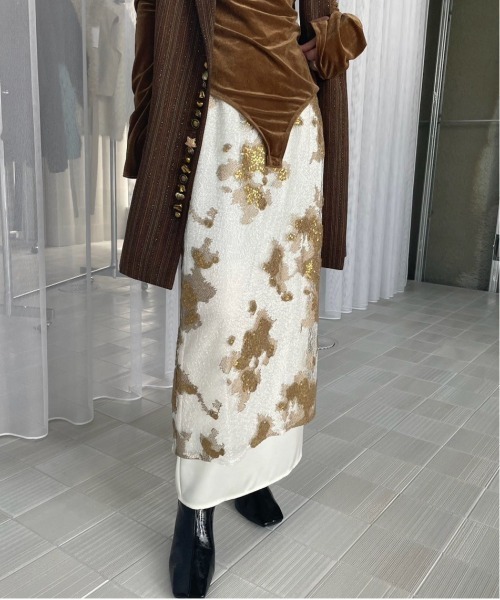 Ameri（アメリ） ロング スカート UND MOYA SPANGLE SKIRT : ZOZOTOWN