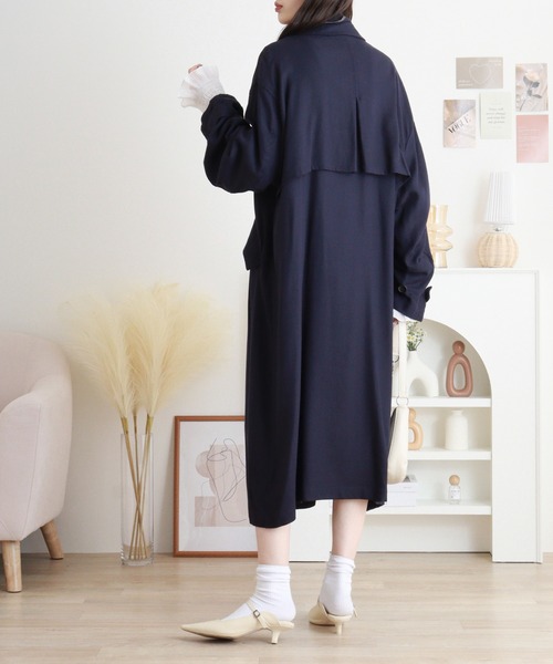 hunch トレンチコート コート リネン混トレンチコート