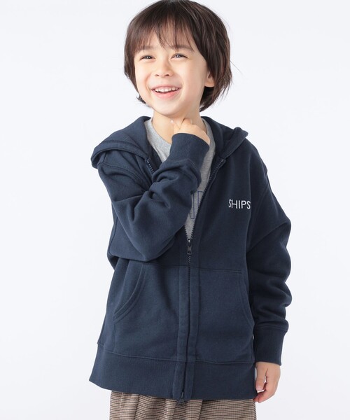 パーカー SHIPS KIDS:100〜130cm / ロゴ フード ジップ パーカ キッズ 子供服 男の子 女の子の画像
