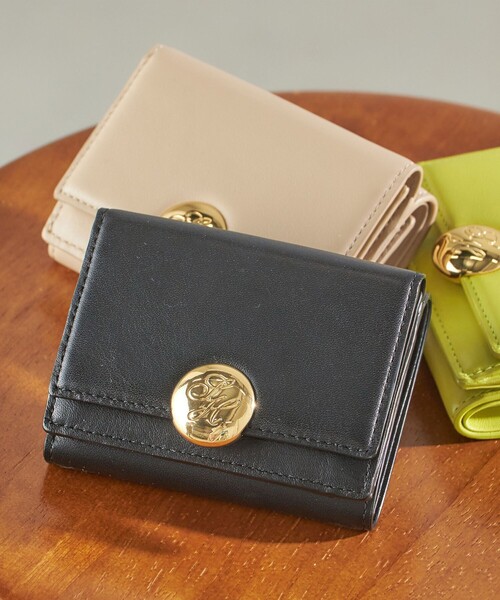 SHIPS（シップス） 財布 イタリアンレザー ゴールドパーツ 三つ折り