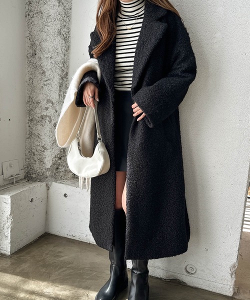 「andme」 チェスターコート L モカ レディース_画像8