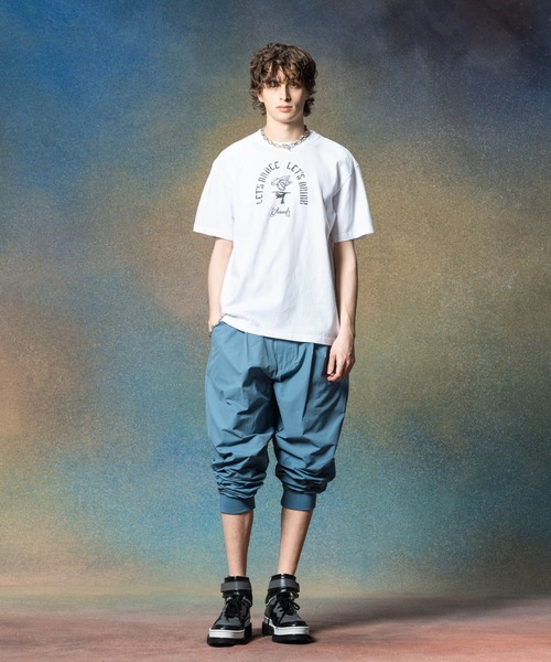 glamb サルエルパンツ 青 glamb パンツ Long Hem Sarouel Pants / ロングヘムサルエル